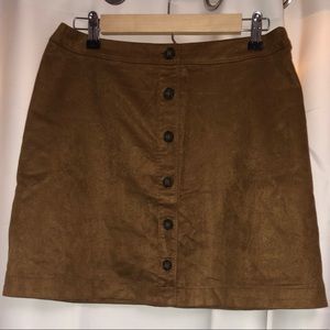 NEW Abercrombie & Fitch Suede Skirt Brown/Tan